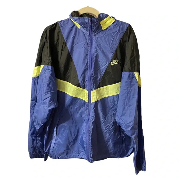 NIKE VINTAGE NEON COLOR BLOCK WINDBREAKER - Picture 1 of 3
